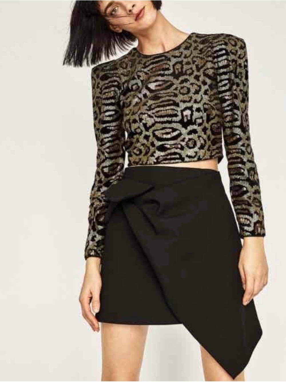 Zara Black Asymmetric Mini Skirt